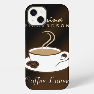 Stijlvolle Koffieliefhebber Steaming Cup en Tough iPhone 13 Hoesje