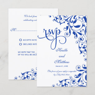 Stijlvolle Koninklijk Blauwe Krullen RSVP Kaartje