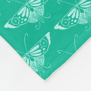 Stijlvolle Kunst Deco butterfly - turquoise en aqu Fleece Deken