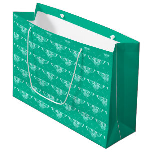 Stijlvolle Kunst Deco butterfly - turquoise en aqu Large Cadeautasje