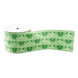 Stijlvolle Kunst Deco vlinder - smaragdgroen Grosgrain Lint