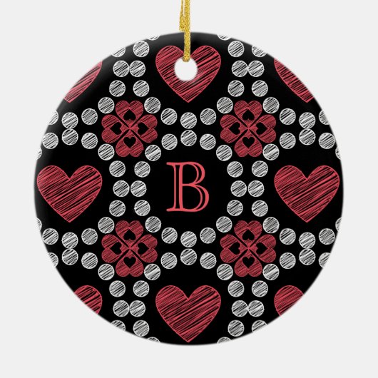 Stijlvolle kunsten en cirkels met monogram keramisch ornament (Achterkant)