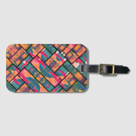 Stijlvolle kunstverf bagagelabel