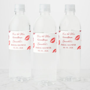 Stijlvolle Kus de juffrouw vaarwel Rode Lippen Bru Waterfles Etiket