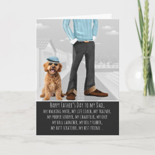 Stijlvolle Labradoodle-hond en papa, grappige Vade Feestdagen Kaart