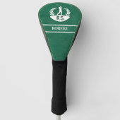 Stijlvolle lederen textuur gepersonaliseerde monog golfheadcover (Voorkant)