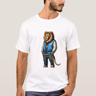 Stijlvolle Leeuw in Modern Streetwear Design T-shirt