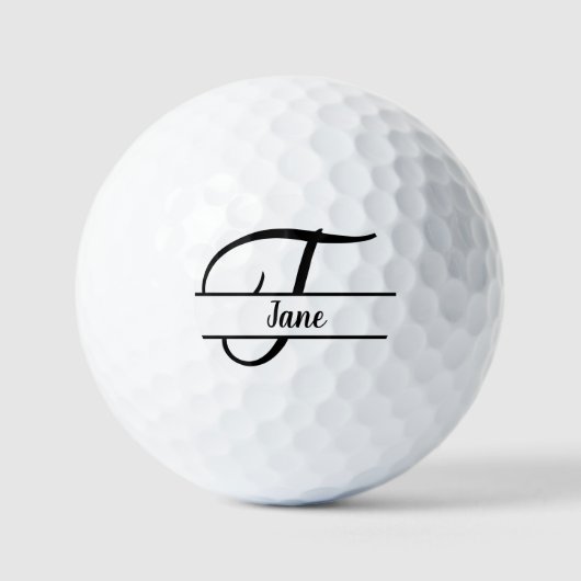 Stijlvolle letter J Monogram met naam Golfballen (Voorkant)