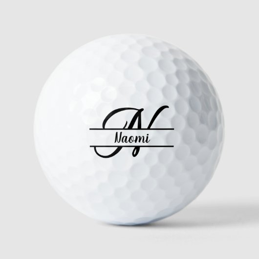 Stijlvolle letter N monogram met  naam Golfballen (Voorkant)