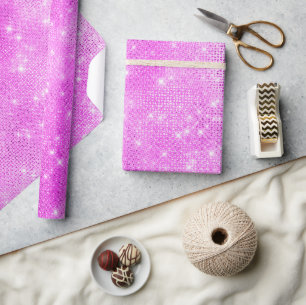 Stijlvolle licht magenta roze glans glitter cadeaupapier