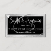 Stijlvolle Licht Zilveren Lijsten Hart Handgemaakt Visitekaartje (Achterkant)