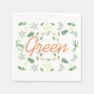 Stijlvolle lichtgroene palmvarenblad papieren serv servet
