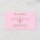 Stijlvolle lichtroze,  gouden hoeken voor sierdoel visitekaartje (Achterkant)