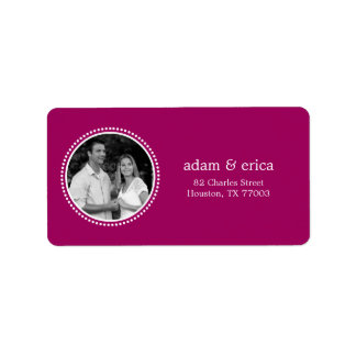 Stijlvolle Lijst foto Adresetiketten (Fuchsia) Etiket