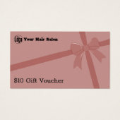 Stijlvolle Logo QR Code Ribbon $10 Gift Voucher Ka Visitekaartje (Voorkant)