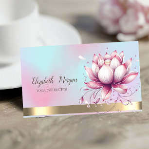 Stijlvolle Lotus Bloem Holografisch Visitekaartje