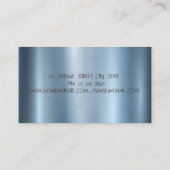 Stijlvolle Lotus Stripe Sparkle Blue Metallic Visitekaartje (Achterkant)