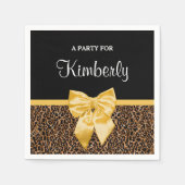 Stijlvolle luipaard Afdrukken Elegant Geel Bow en  Servetten (Voorkant)