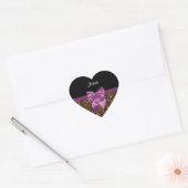Stijlvolle luipaard Afdrukken Elegant Paars Bow en Hart Sticker (Envelop)