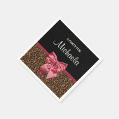 Stijlvolle luipaard Afdrukken Elegant Red Bow en n Servetten (Hoek)