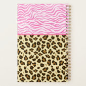 Stijlvolle luipaard en roze zebra-afdrukken planner (Achterkant)