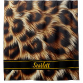 Stijlvolle luipaardprint douchegordijn (Voorkant)