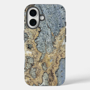 Stijlvolle luxe tijdloze grijze gouden marmeren st iPhone 16 hoesje