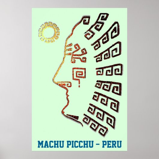 Stijlvolle Machu_Picchu Silhouette Poster (Voorkant)