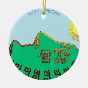 Stijlvolle Machu Picchu tekening Keramisch Ornament
