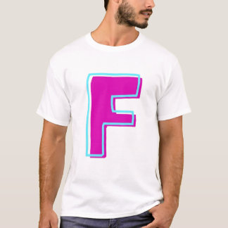 Stijlvolle Magenta en Blauwgroen letter F T-shirt