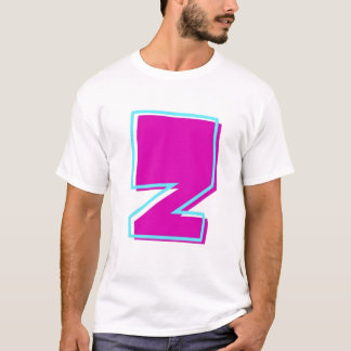 Stijlvolle Magenta en Blauwgroen letter Z T-shirt