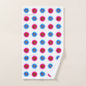 Stijlvolle magenta en turquoise bloemen op wit bad handdoek (Handdoek)