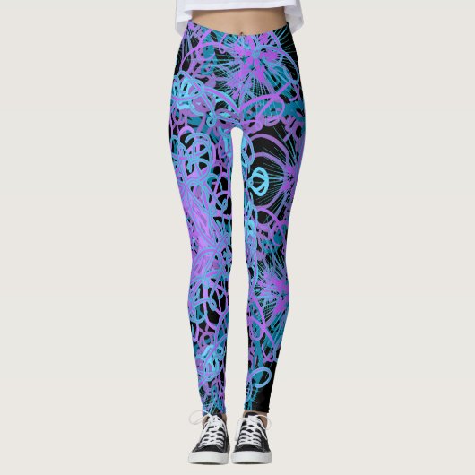 Stijlvolle Mandala Multi Color Schattigee Leggings (Voorkant)