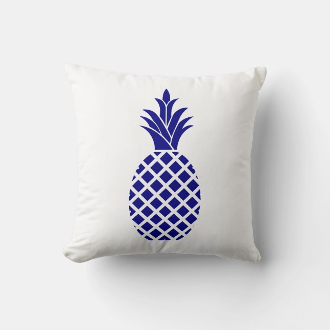 Stijlvolle marineblauw ananas kussen (Voorkant)
