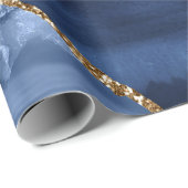 Stijlvolle marineblauw goud geode afbeelding monog cadeaupapier (Rol Hoek)