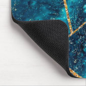 Stijlvolle marineblauw goud geode afbeelding monog muismat (Hoek)