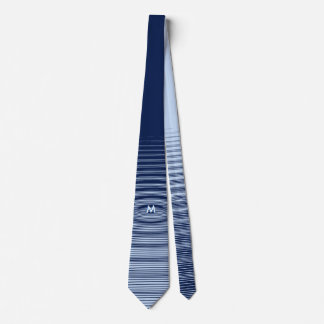 Stijlvolle marineblauwe grafische rimpelgolf stropdas