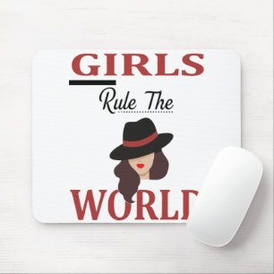 Stijlvolle "Meisjes regeren de wereld" Feministisc Muismat