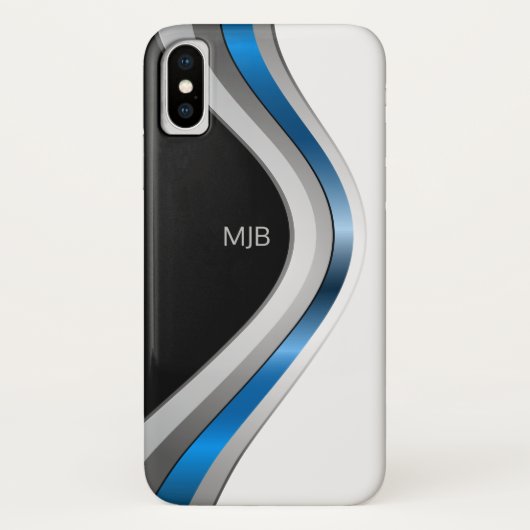 Stijlvolle metalen krommen met elk monogram Case-Mate iPhone case (Achterkant)