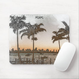 Stijlvolle Miami Florida Skyline Muismat