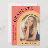 Stijlvolle middelbare school Afstuderen foto Aankondiging (Voorkant)