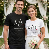 Stijlvolle Mijnheer Aangepaste Achternaam & Datum T-shirt