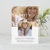 Stijlvolle minifoto FIFTY 50th Birthday Kaart (Staand voorkant)