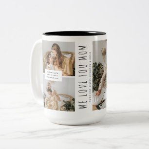 Stijlvolle minimaal 3 Afbeelding mam aandenken Tweekleurige Koffiemok