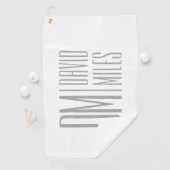 Stijlvolle minimal & Modern Grey Initialen & Naam  Golfhanddoek (Insitu)