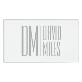 Stijlvolle minimal & Modern Grey Initialen & Naam Naambadge (Voorkant)