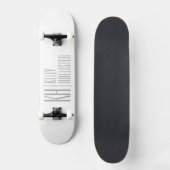 Stijlvolle minimal & Modern Grey Initialen & Naam Skateboard (Voorkant)