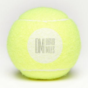 Stijlvolle minimal & Modern Grey Initialen & Naam Tennisballen