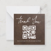 Stijlvolle minimale bedankje zakelijk QR code brui Notitiekaartje (Voorkant)