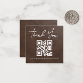 Stijlvolle minimale bedankje zakelijk QR code brui Notitiekaartje (Voorkant / Achterkant in situ)